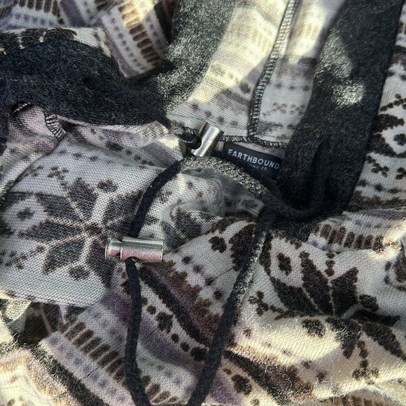 Earthbound Fair Isle Hooded Sweater Knit Dress NEW sz S - Picture 4 of 8